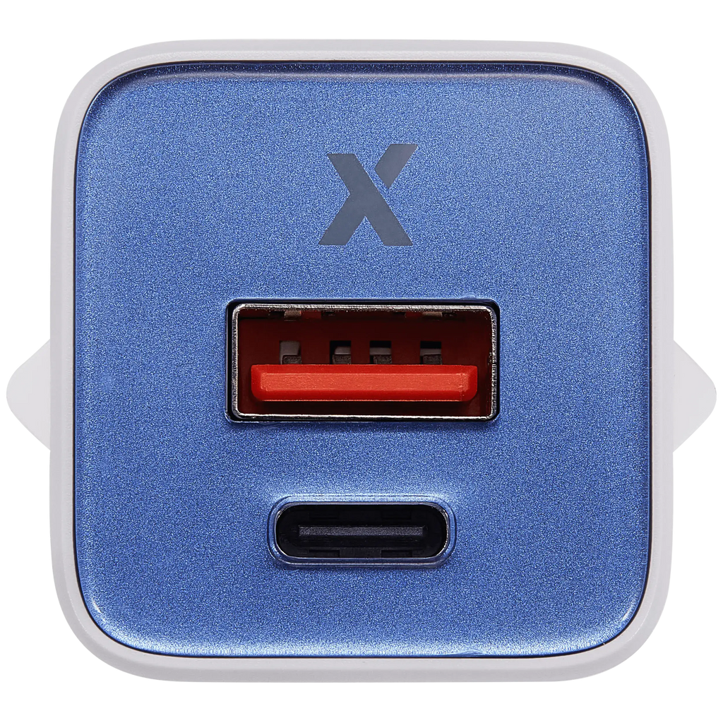 AmpSentrix Pro 30W 2-in-1 USB-C / USB-A GaN Wall Adapter (220V / EU Plug) (Ultramarine)