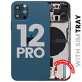 Backcover/Rahmen mit Small Parts für iPhone 12 Pro (EU / Global Version) (gebrauchter OEM-Ausbau, Qualität C) (Pacific Blau)