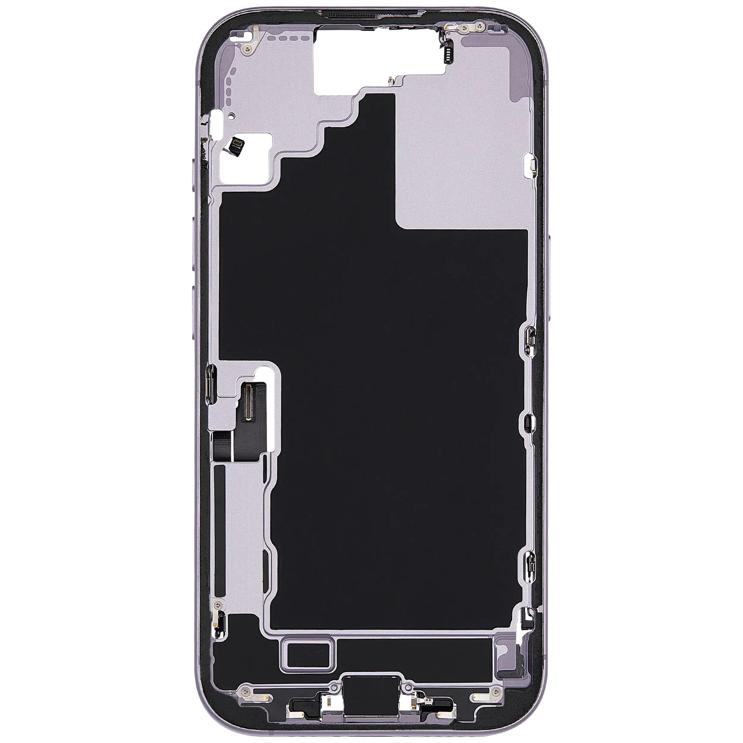 Midframe/Rahmen mit Ladebuchse Flex & Small Parts für iPhone 17 (EU / Global Version) (gebrauchter OEM-Ausbau, Qualität A) (Lavender)