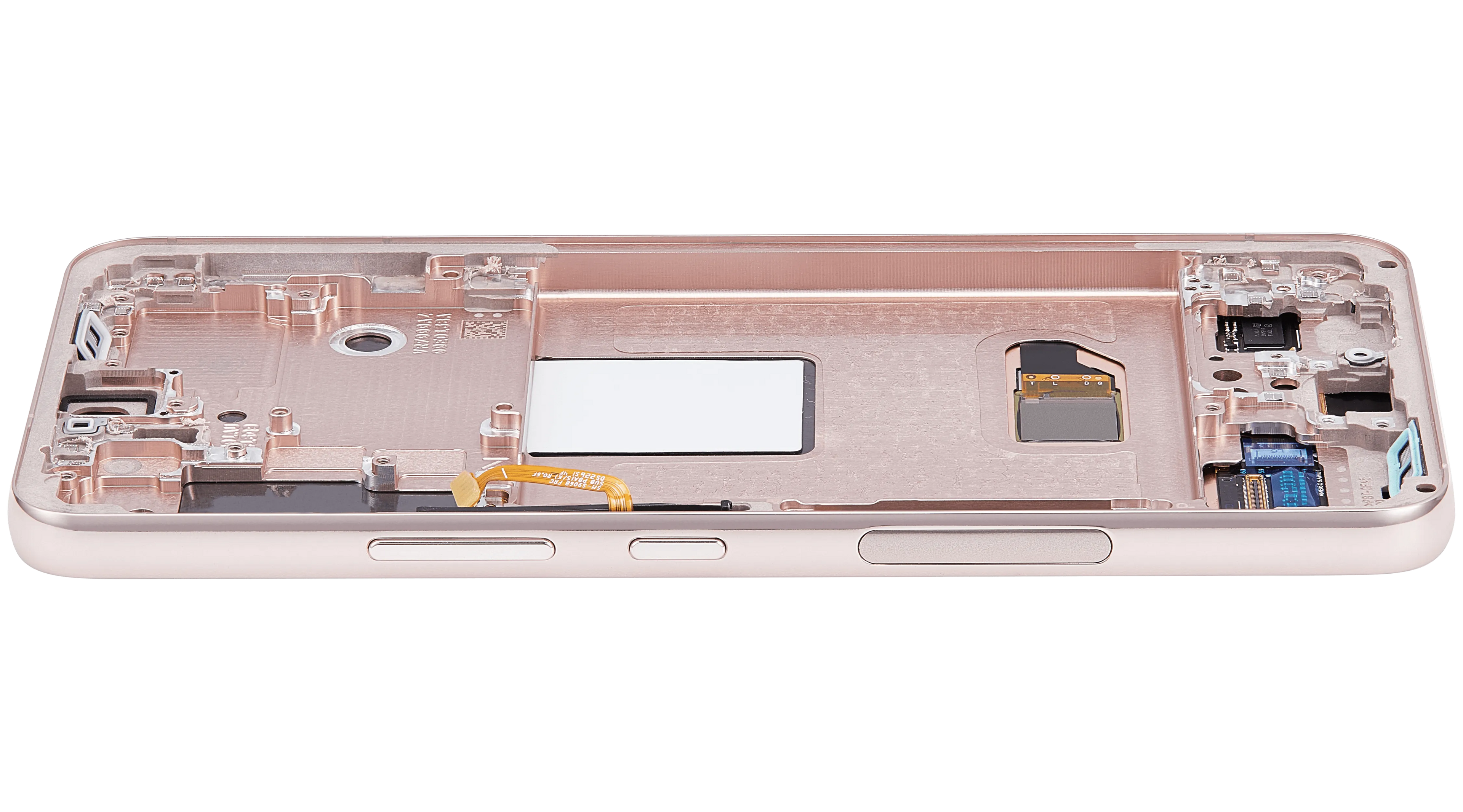 OLED-Display mit Rahmen für Samsung Galaxy S22 5G (US & International) (Aftermarket Plus) (Pink Gold)