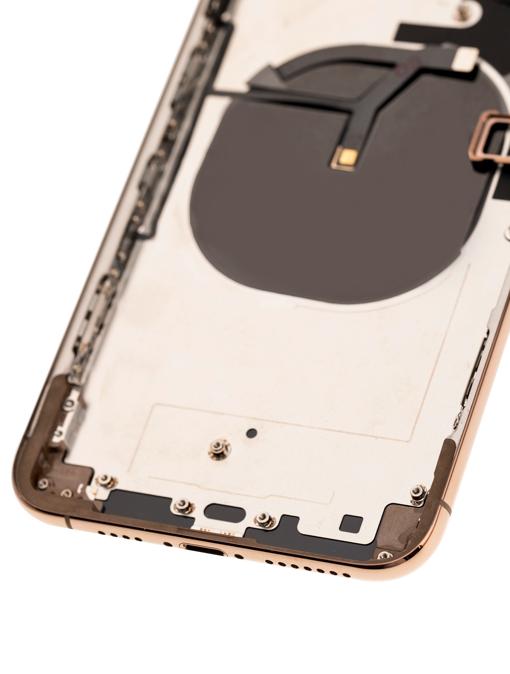 Backcover/Rahmen mit Small Components Pre-Installed für iPhone XS Max (gebrauchter OEM-Ausbau, Qualität A) (Gold)