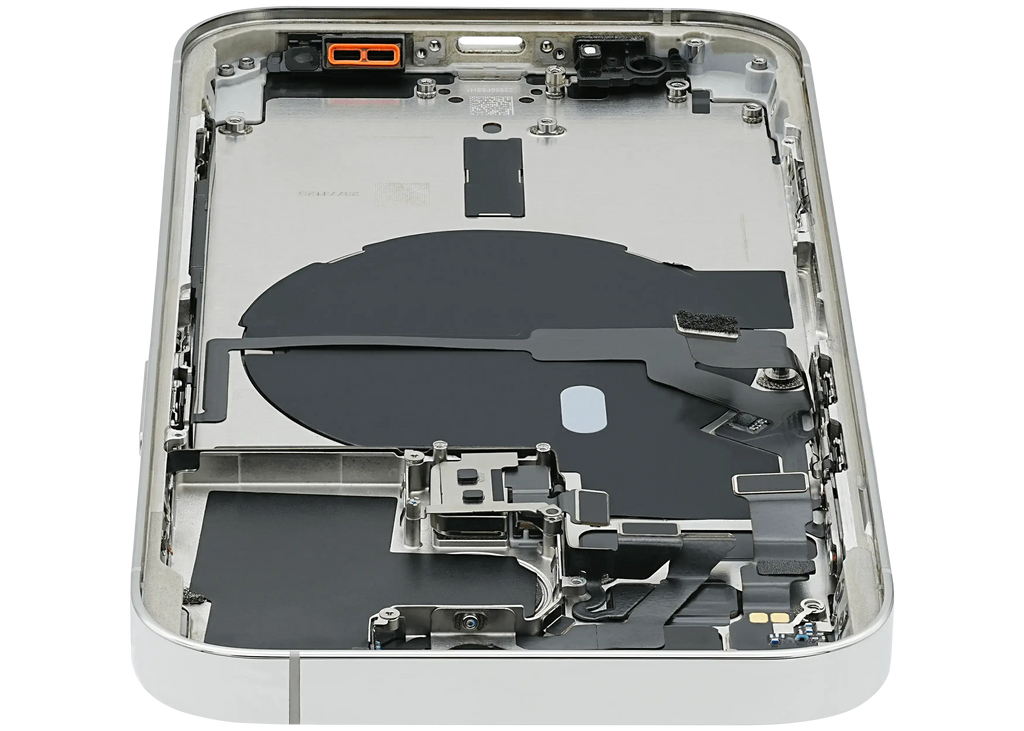 Backcover/Rahmen mit Small Parts für iPhone 14 Pro (EU / Global Version) (gebrauchter OEM-Ausbau, Qualität B) (Silber)