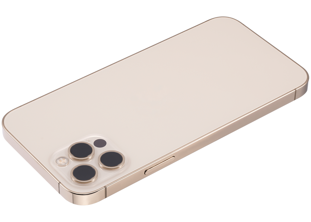 Backcover/Rahmen mit Small Parts für iPhone 12 Pro (EU / Global Version) (gebrauchter OEM-Ausbau, Qualität C) (Gold)