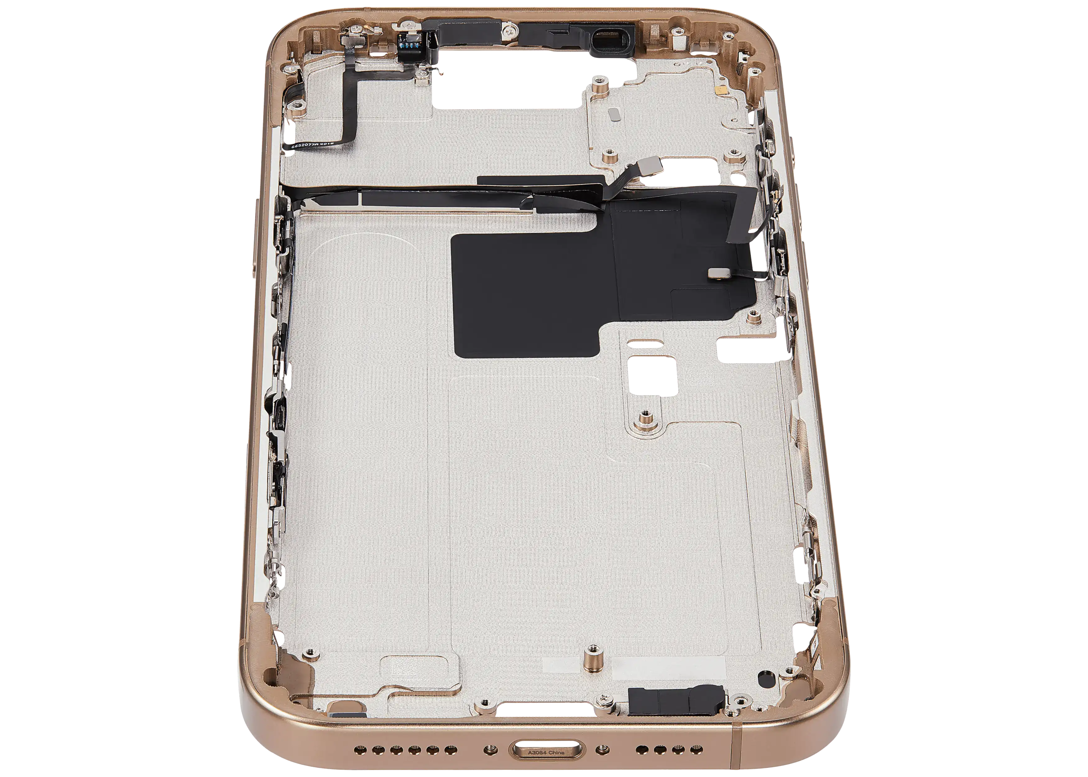 Midframe/Rahmen mit Power And Volume Button für iPhone 16 Pro Max (US-Version) (Aftermarket Plus) (Desert Titanium)
