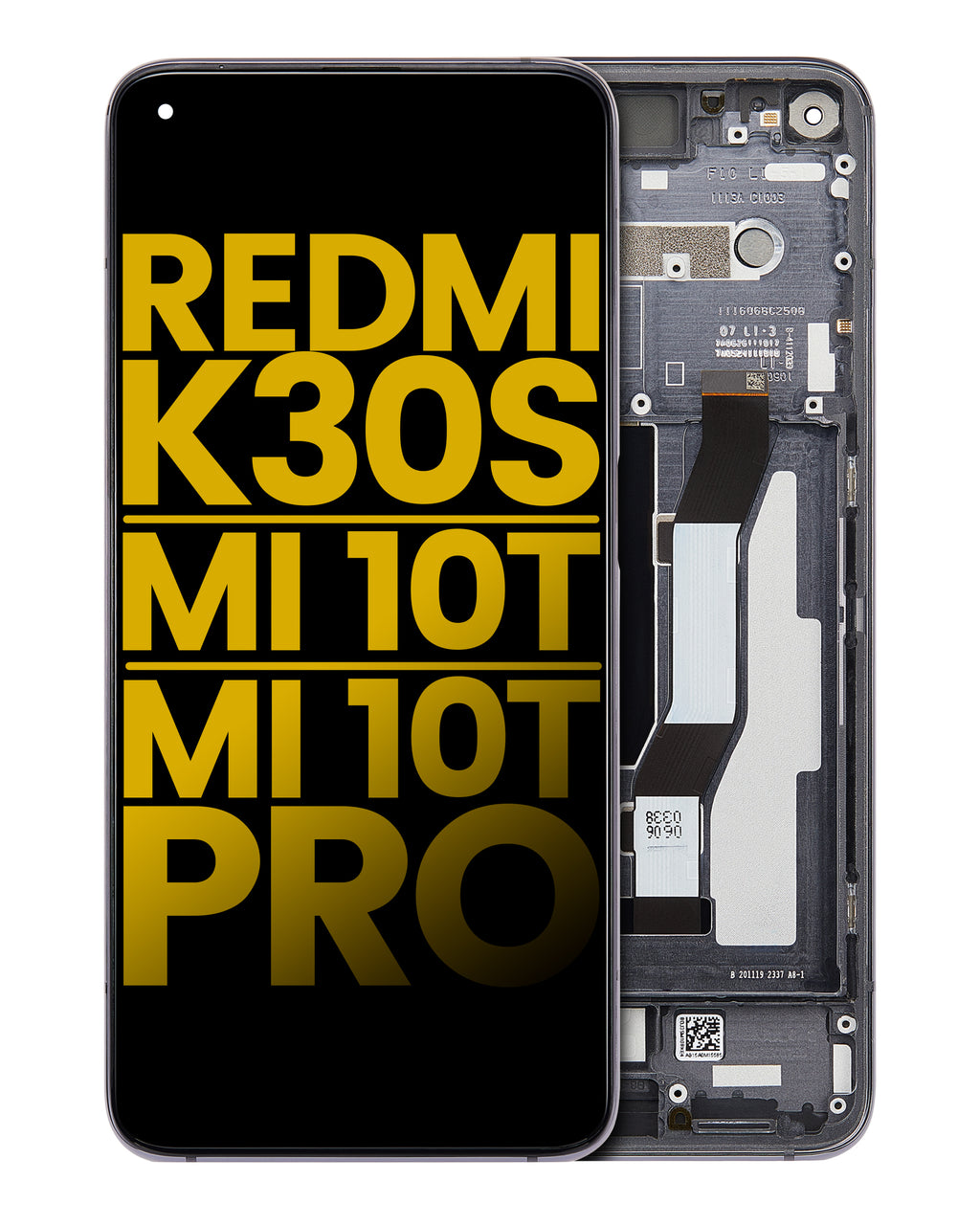LCD mit Rahmen für Xiaomi Mi 10T/Pro, Schwarz Refurbished