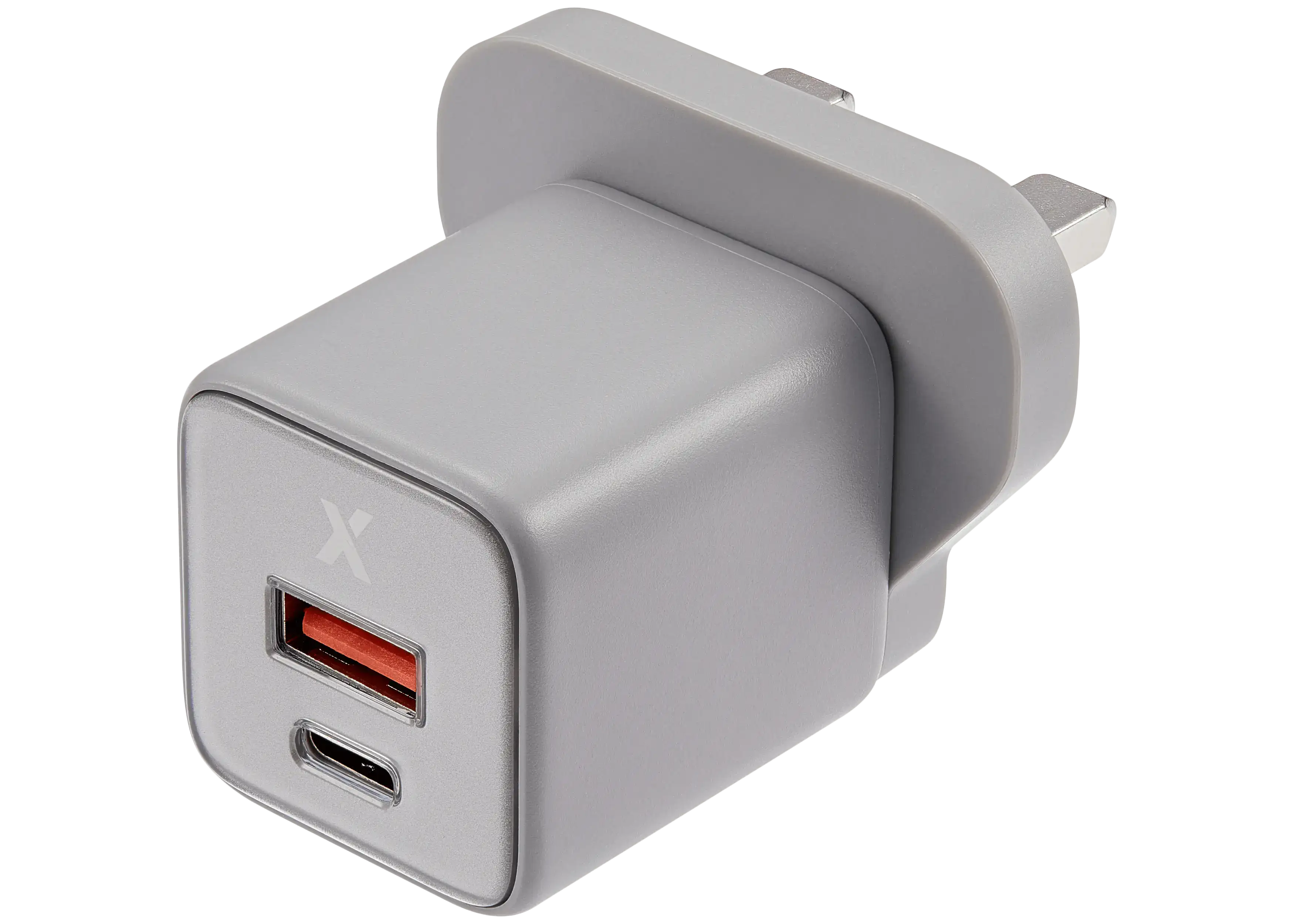 AmpSentrix 30W 2-in-1 USB-C / USB-A Wall Adapter (220V / UK Plug) (Natural Titanium)