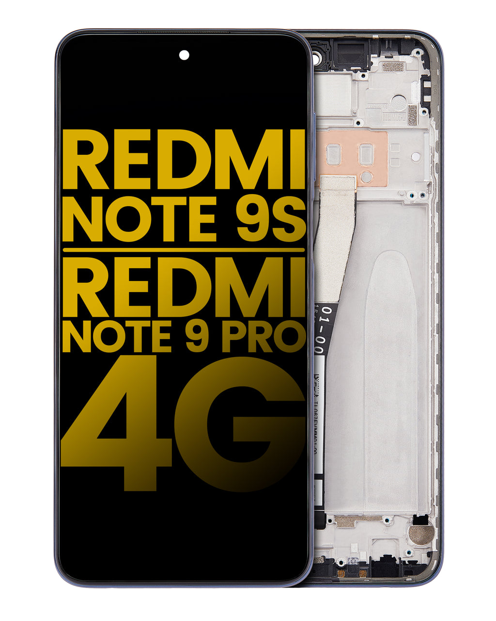 LCD-Display mit Rahmen für Xiaomi Redmi Note 9S/9 Pro 4G Refurb. Interstellar Gr