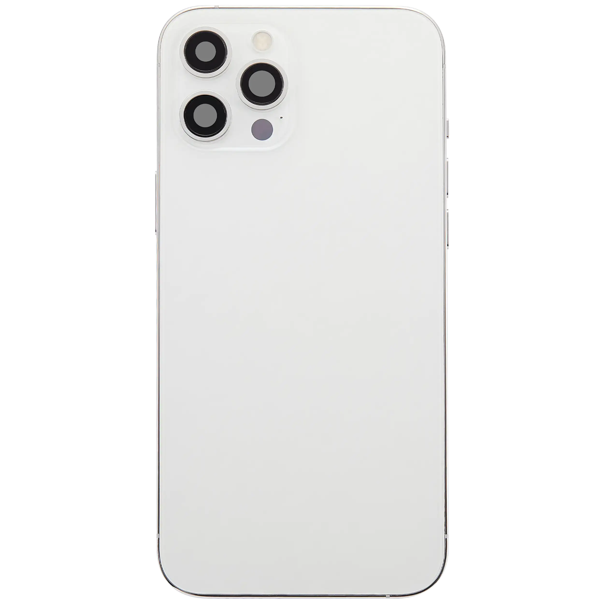 Backcover/Rahmen mit Ladebuchse Flex & Small Parts für iPhone 12 Pro Max (EU / Global Version) (gebrauchter OEM-Ausbau, Qualität B) (Silber)