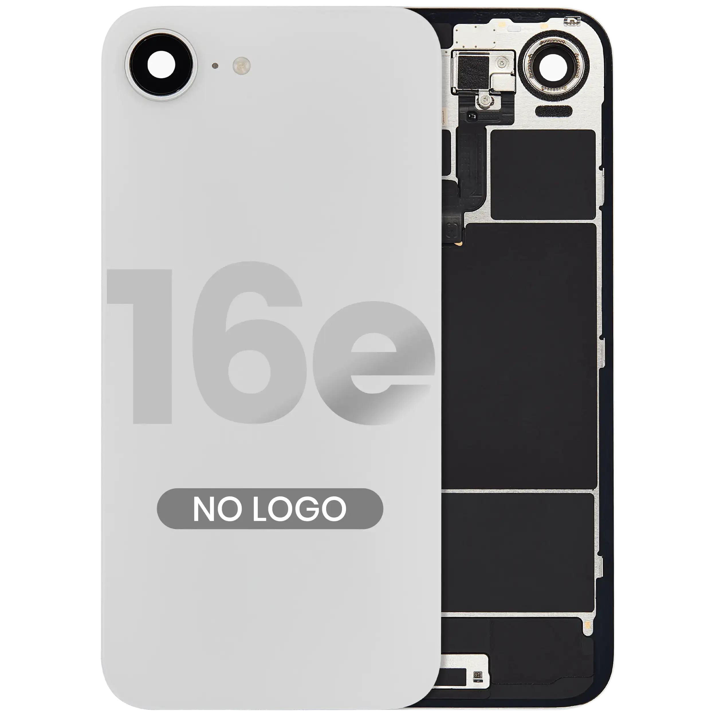 Backcover mit MagSafe Magnet & NFC & Blitz-Flexkabel für iPhone 16e (Aftermarket) (Weiß)