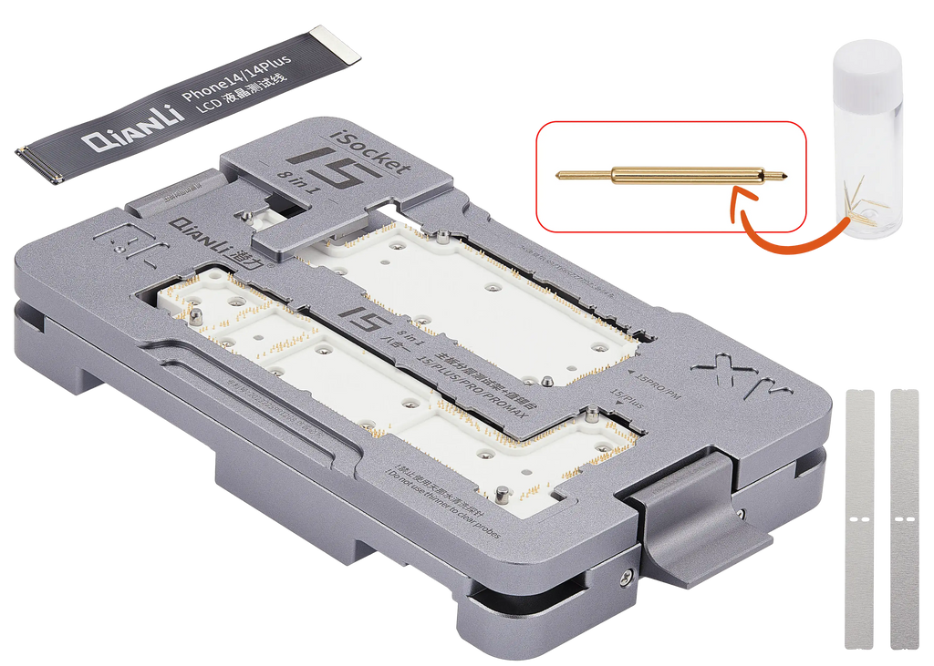 Qianli iSocket 8-in-1 Motherboard Testständer iPhone 15 Pro Max mit US Pin Board