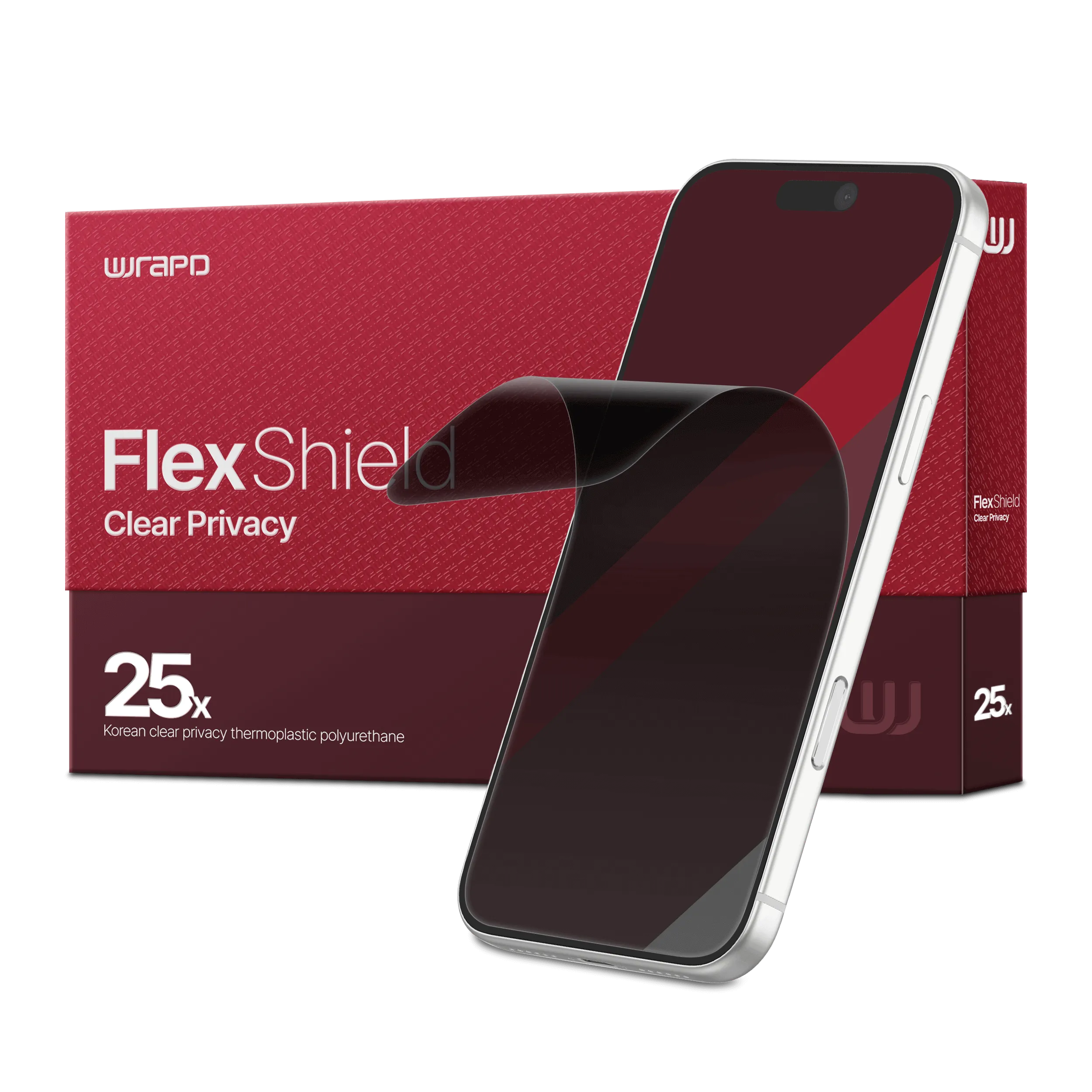 Wrapd FlexShield - TPU Display Protector Film (25 Pack) (Clear Privacy)