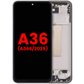 OLED-Display mit Rahmen für Samsung Galaxy A36 5G (A366 / 2025) (Aftermarket Plus) (Schwarz)