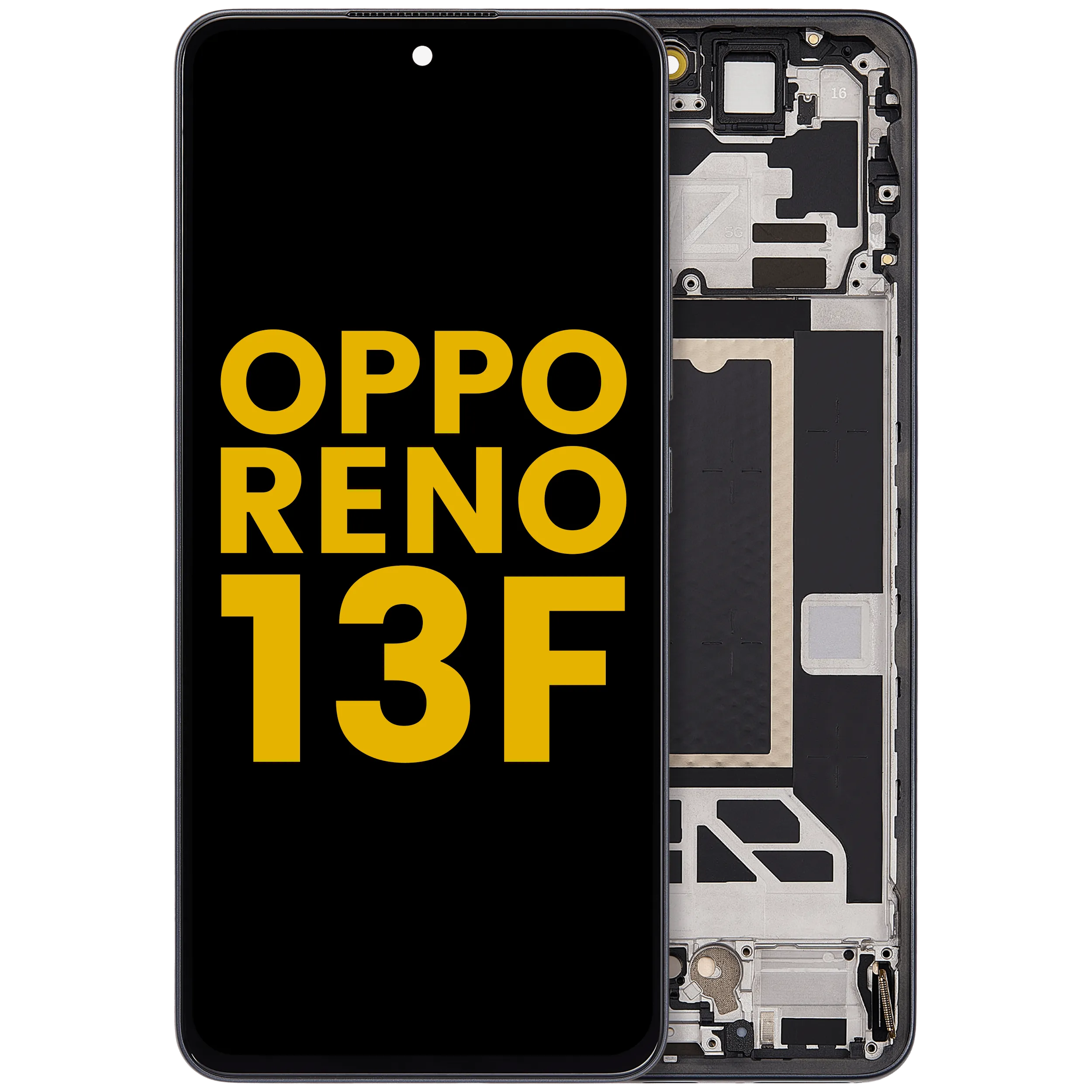 OLED-Display mit Rahmen für Oppo Reno13 F 4G / 5G (Refurbished) (Graphite Grau)