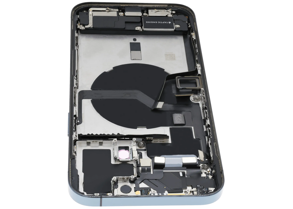 Backcover/Rahmen mit Ladebuchse Flex & Small Parts für iPhone 12 Pro Max (US-Version) (gebrauchter OEM-Ausbau, Qualität A) (Pacific Blau)