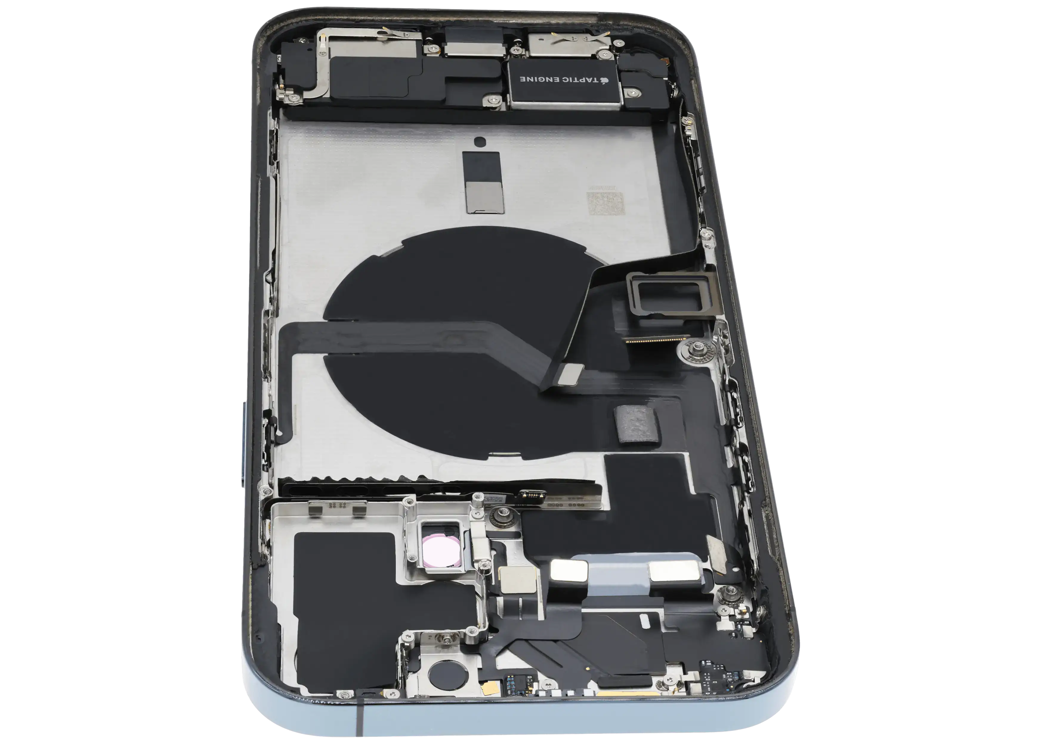 Backcover/Rahmen mit Ladebuchse Flex & Small Parts für iPhone 12 Pro Max (US-Version) (gebrauchter OEM-Ausbau, Qualität A) (Pacific Blau)