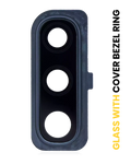 Kameralinse hinten mit Abdeckung und Rahmenring für Samsung Galaxy A50 Schwarz
