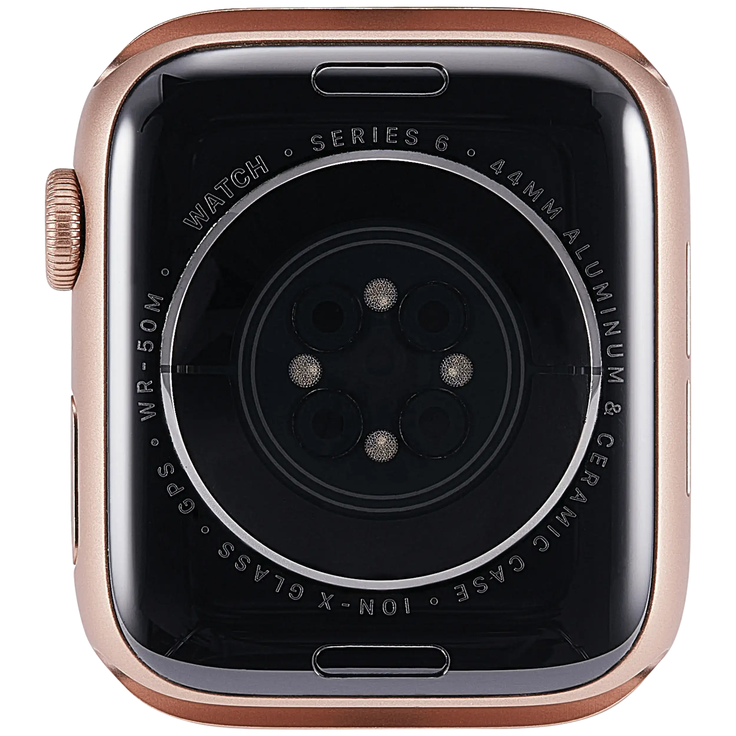 Backcover/Rahmen Compatible für Watch Series 6 (44MM) (gebrauchter OEM-Ausbau, Qualität A) (GPS Version) (Aluminum / Rose Gold)