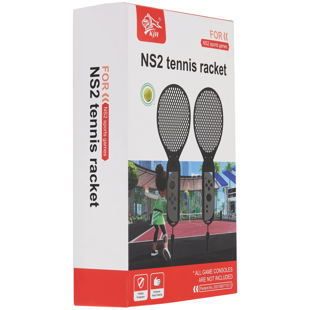 Tennis Racket für Nintendo Switch 2 Joy-Con Controller (Schwarz) (2 Pack)