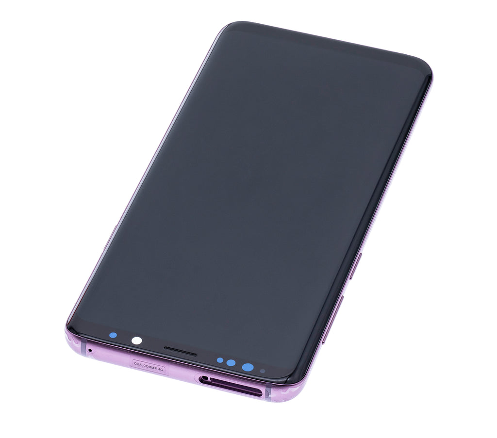 OLED-Display mit Rahmen für Samsung Galaxy S9 Plus (gebrauchter OEM-Ausbau, Qualität B/C) (Lilac Purple)