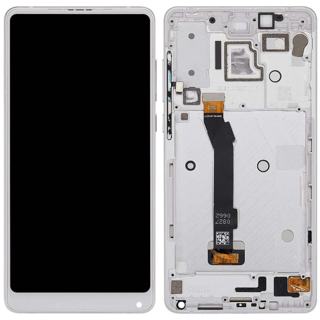 LCD-Display mit Rahmen für Xiaomi Mi Mix 2S (Aftermarket Plus) (Weiß)