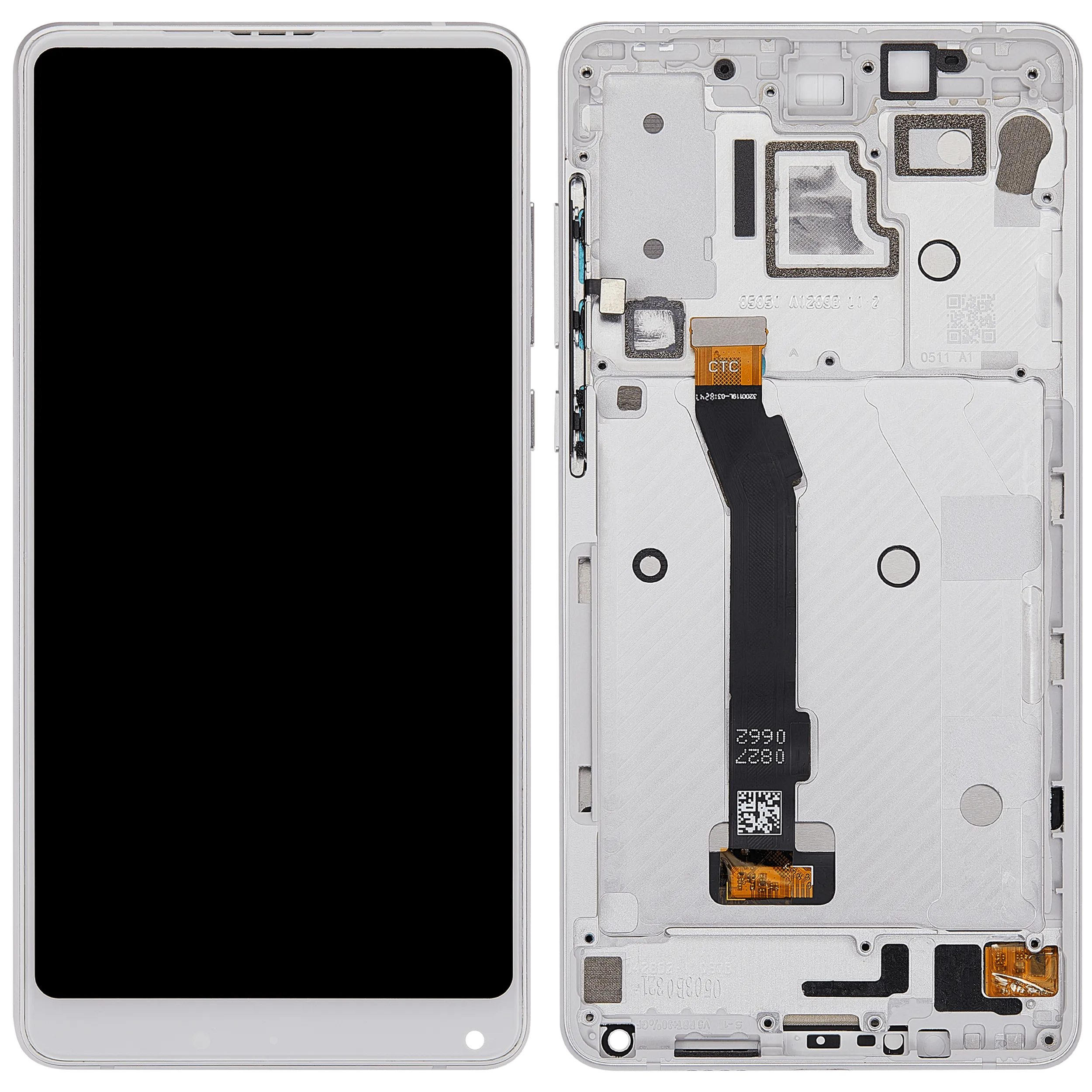 LCD-Display mit Rahmen für Xiaomi Mi Mix 2S (Aftermarket Plus) (Weiß)