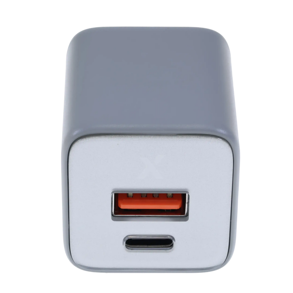 AmpSentrix Pro 30W 2-in-1 USB-C / USB-A GaN Wall Adapter (Natural Titanium)