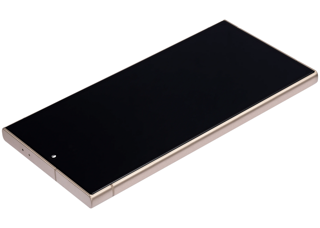 OLED-Display mit Rahmen für Samsung Galaxy S24 Ultra (US & Internationale Version) (Aftermarket Pro) (120Hz) (Titanium Gelb)