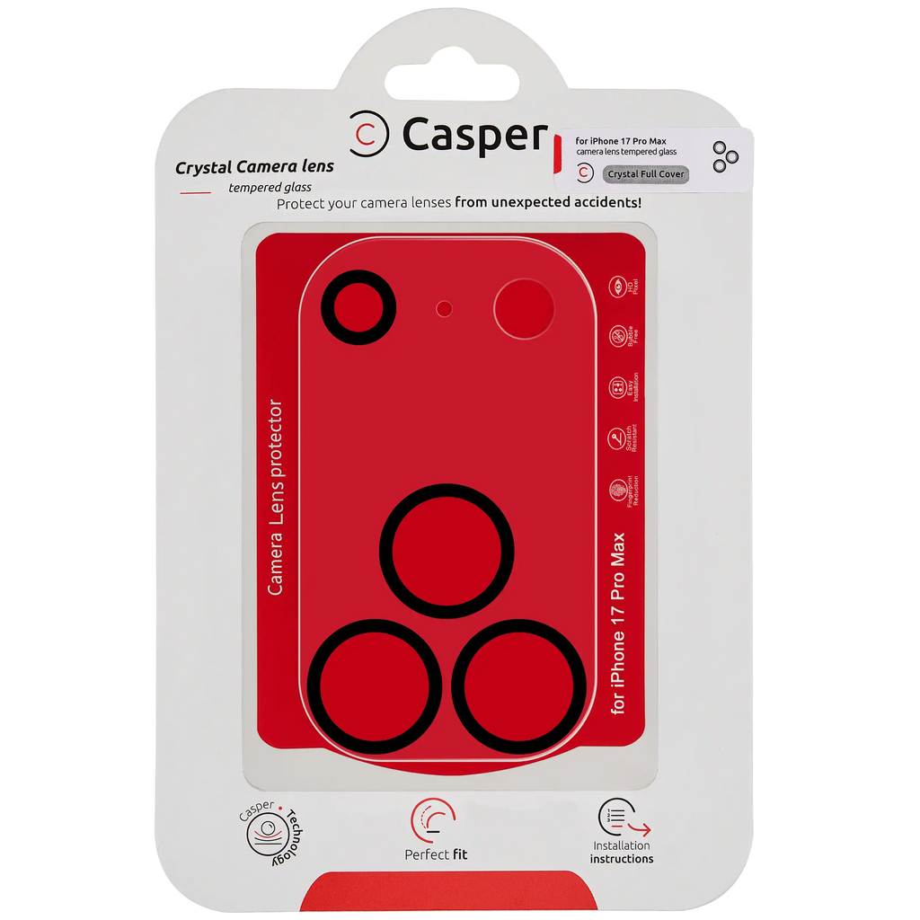 Casper Kamera-Linsenschutz für iPhone 17 Pro Max (Crystal Full Cover)
