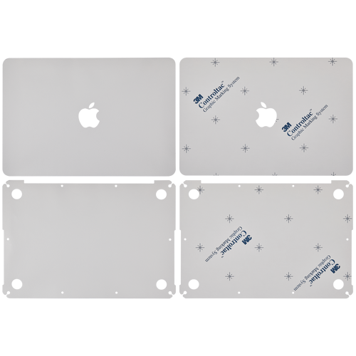 2 in 1 (Top and Bottom) Skin für Macbook Pro 13" A1502 (2015) / A1425 (2012-2013) (Silber)
