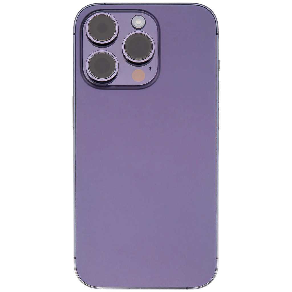 Backcover/Rahmen mit Small Parts für iPhone 14 Pro (EU / Global Version) (gebrauchter OEM-Ausbau, Qualität C) (Deep Purple)