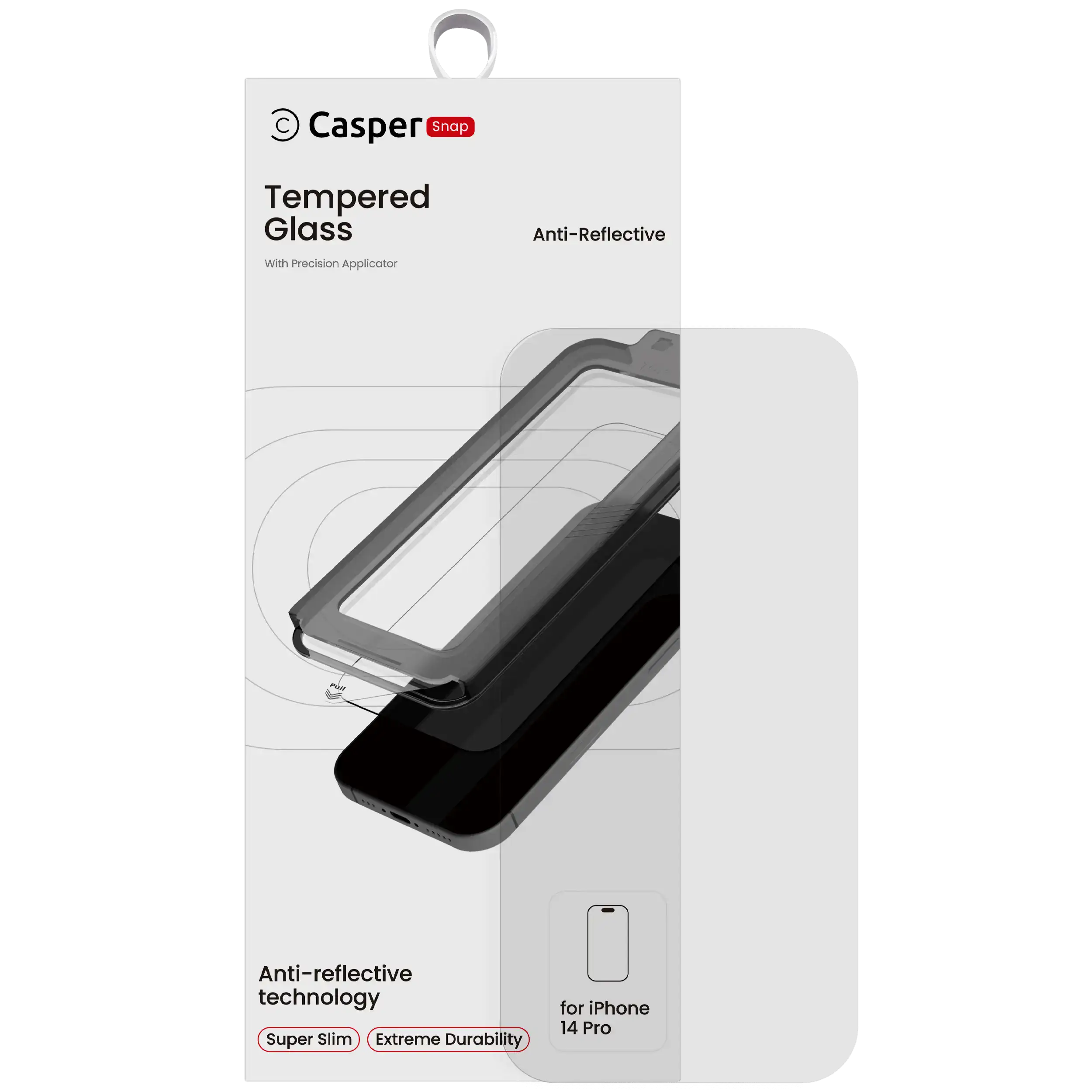 Casper Snap Temperglas für iPhone 14 Pro (Retail Pack) (AR Clear)