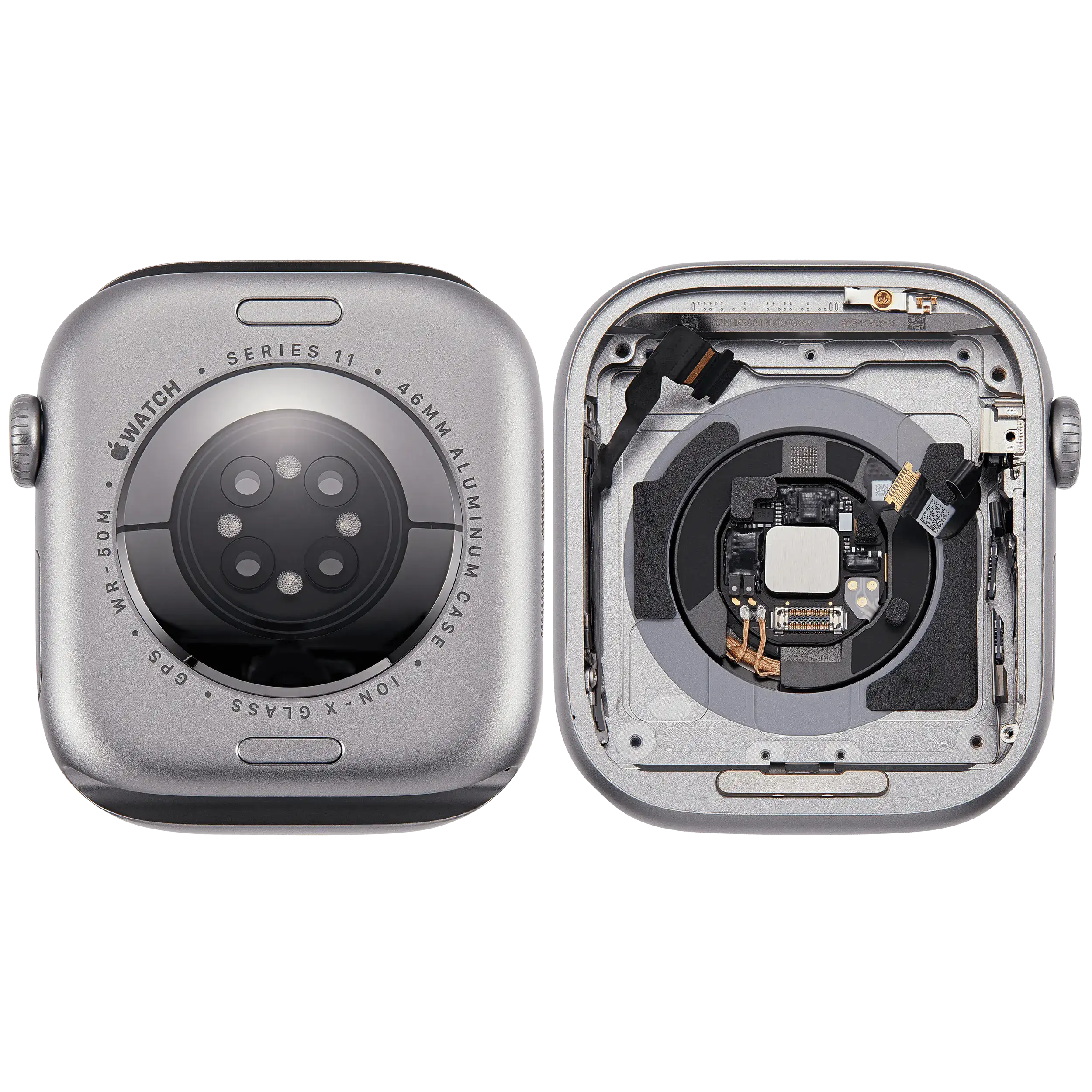 Backcover/Rahmen für Watch Series 11 (46MM) (gebrauchter OEM-Ausbau, Qualität A) (GPS Version) (Aluminum / Space Gray)