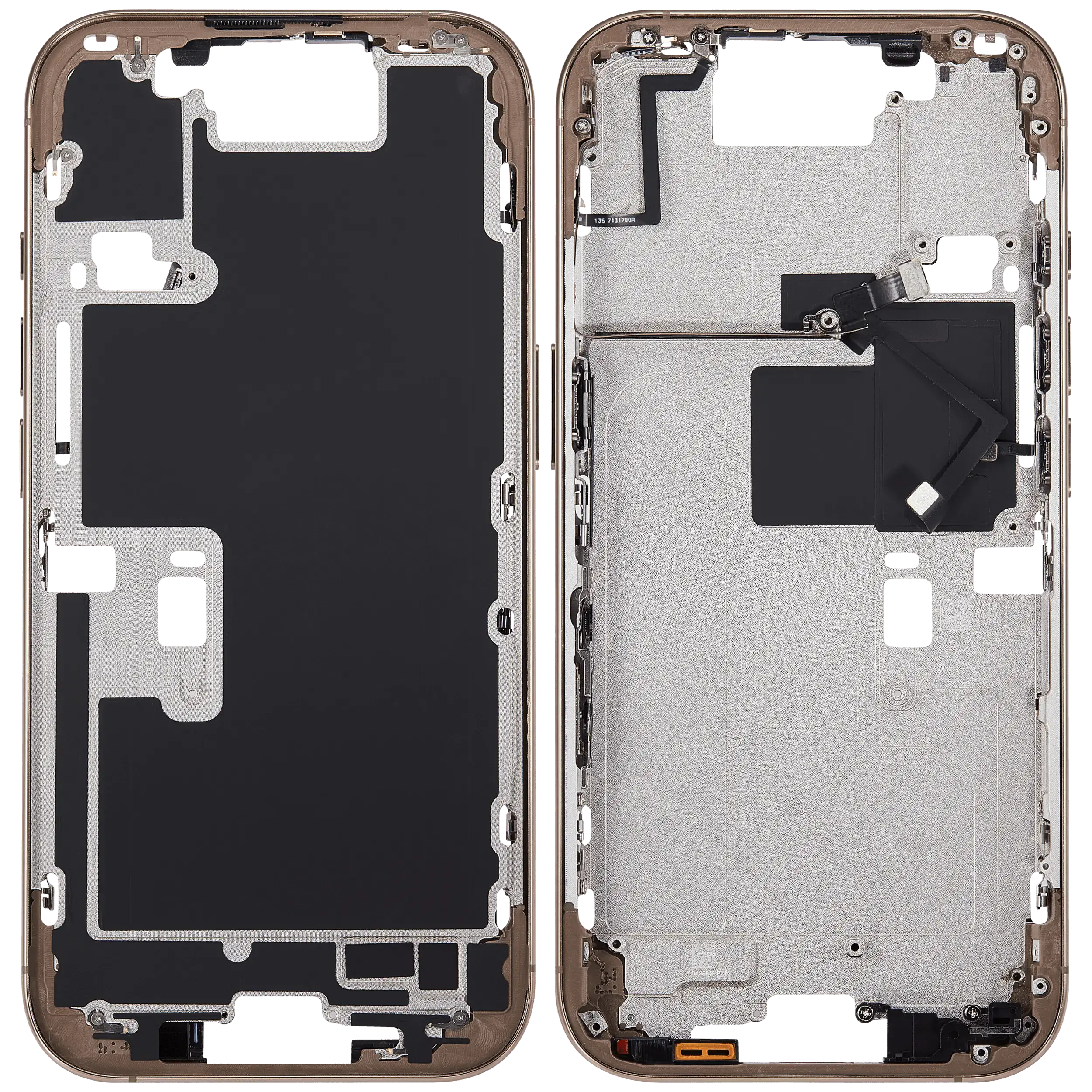 Midframe/Rahmen mit Power And Volume Button für iPhone 16 Pro (EU / Global Version) (Aftermarket Plus) (Desert Titanium)