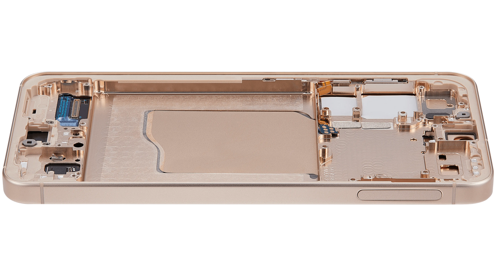 OLED-Display mit Rahmen für Samsung Galaxy S25 5G (US & International) (Aftermarket Plus) (Pink Gold)