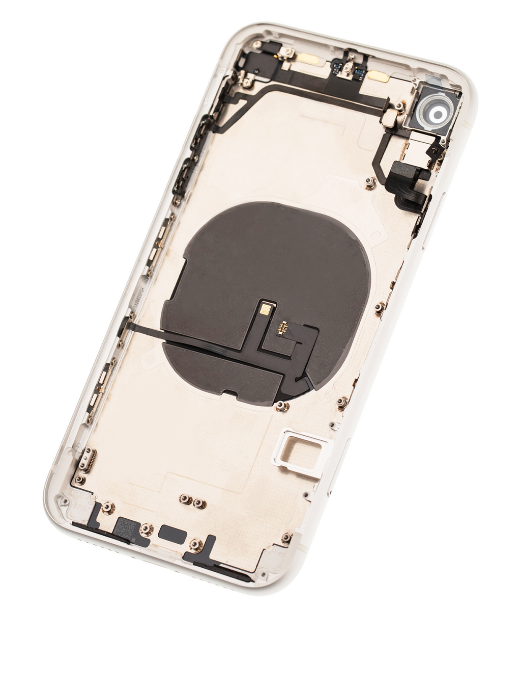 Backcover/Rahmen mit Small Components Pre-Installed für iPhone XR (gebrauchter OEM-Ausbau, Qualität A) (Weiß)