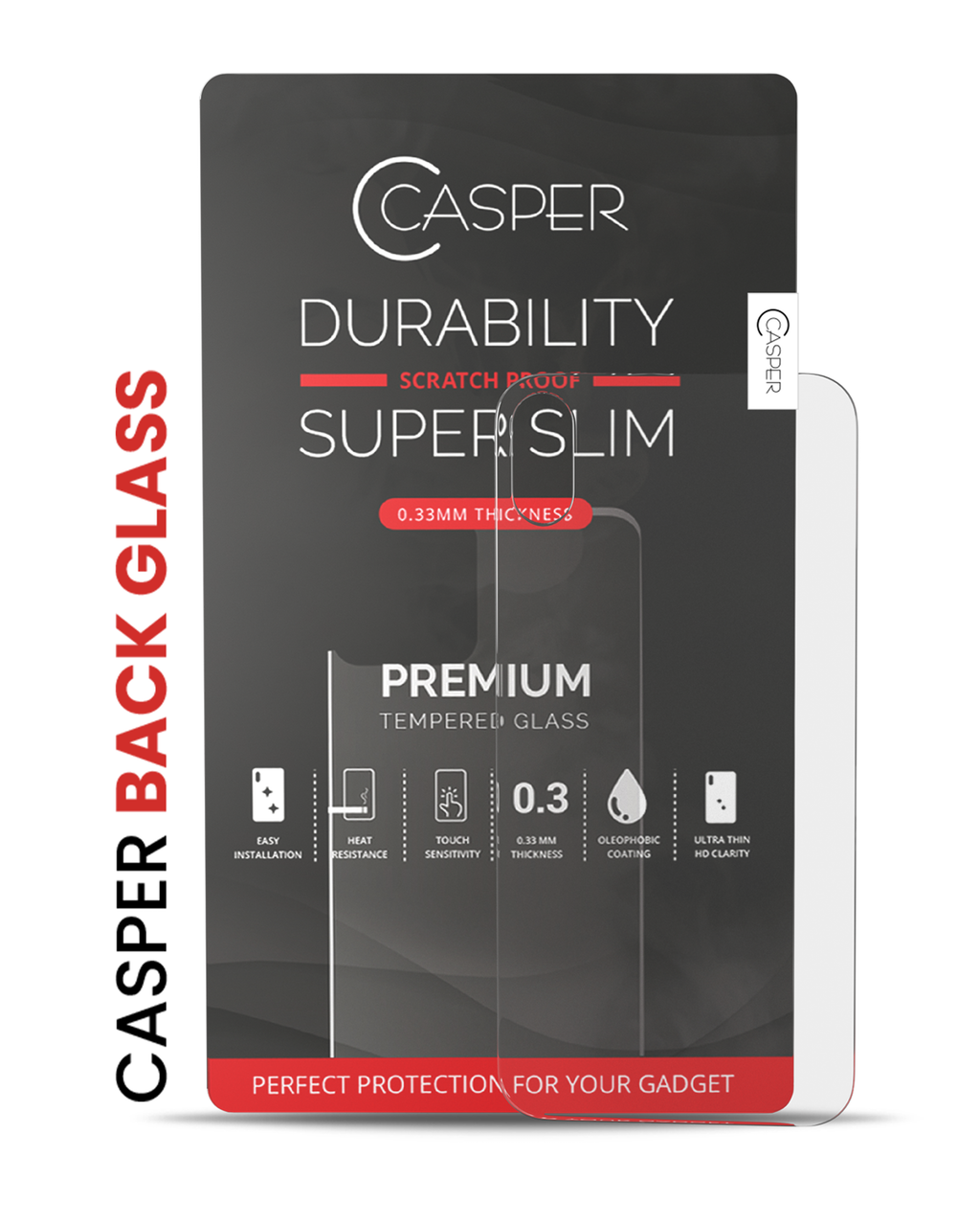 Casper Tempered Glass (Backcover) für iPhone X / XS (Retail Pack) (Clear)