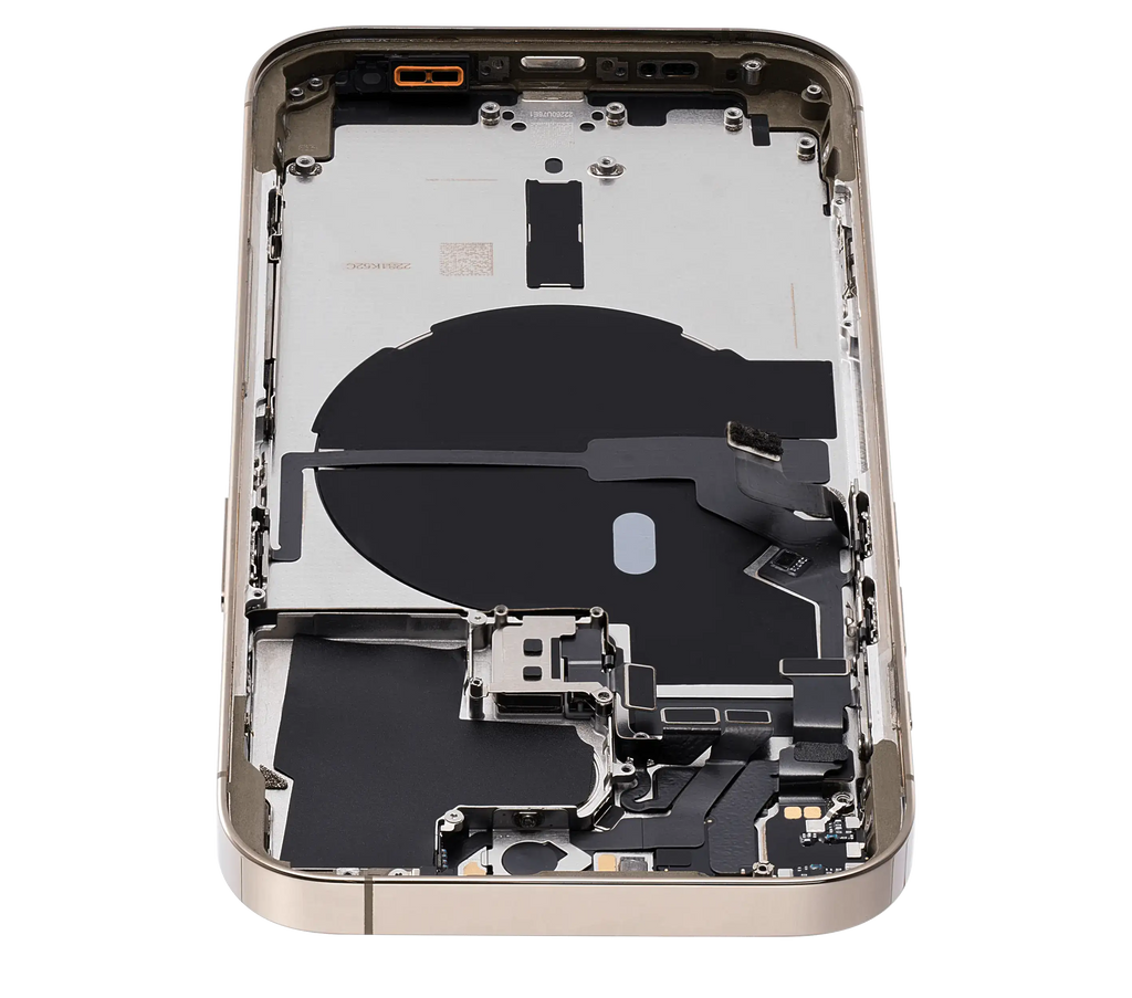 Backcover/Rahmen mit Small Parts für iPhone 14 Pro (EU / Global Version) (gebrauchter OEM-Ausbau, Qualität C) (Gold)