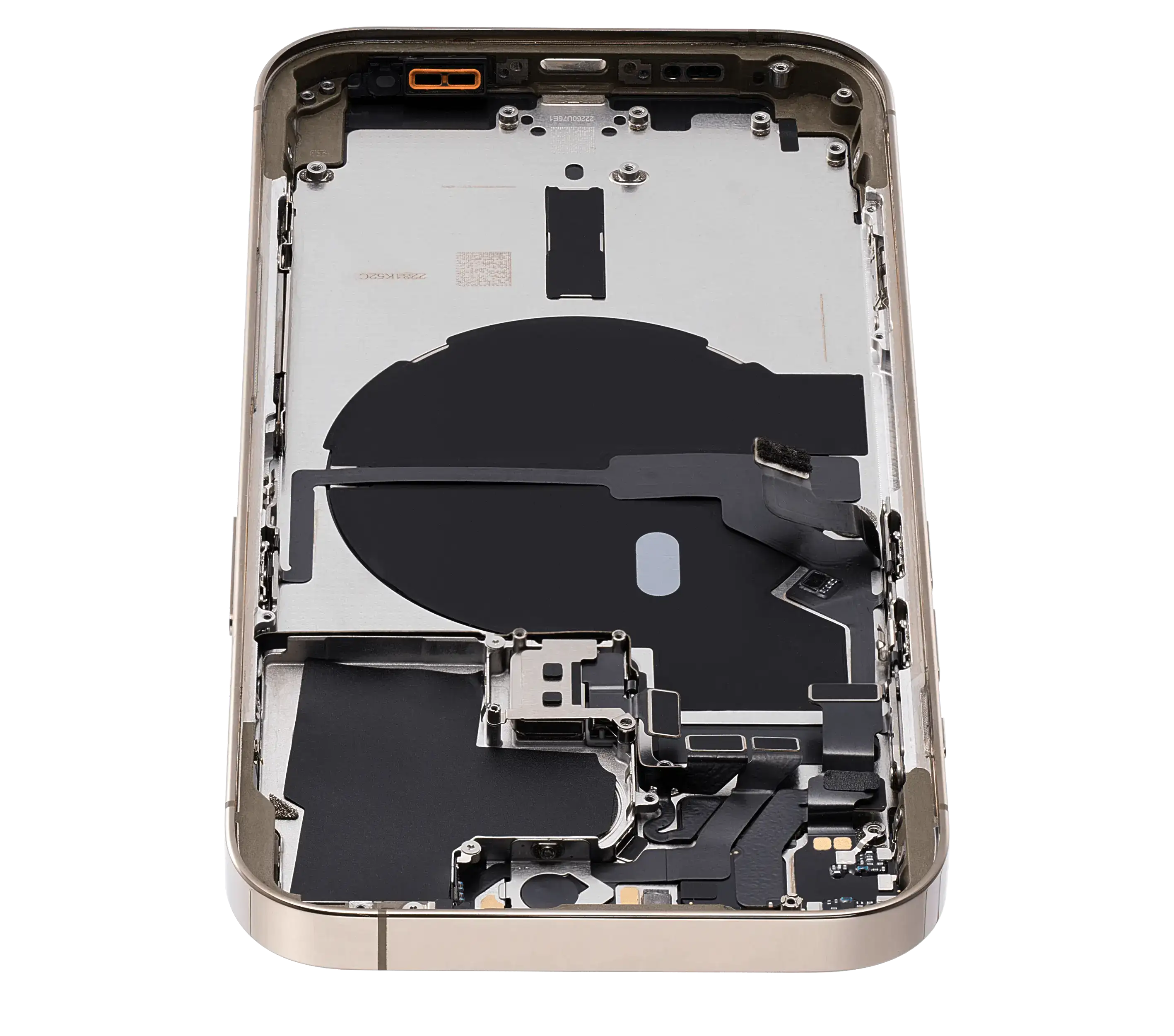 Backcover/Rahmen mit Small Parts für iPhone 14 Pro (EU / Global Version) (gebrauchter OEM-Ausbau, Qualität C) (Gold)