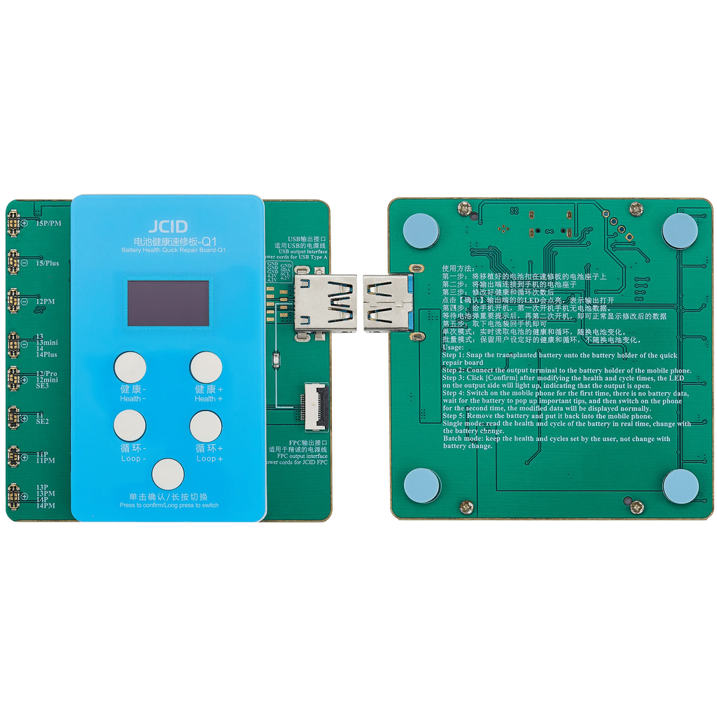 Akku Health Quick Repair Board für iPhone 11–15 Series (JCID Q1)