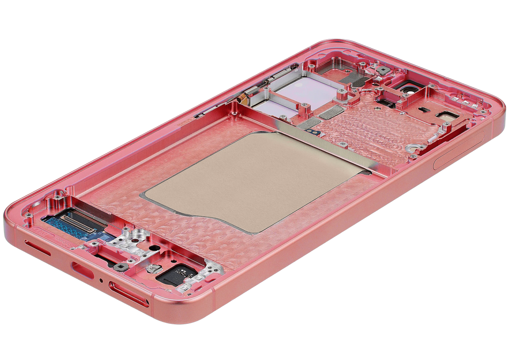 OLED-Display mit Rahmen für Samsung Galaxy S25 5G (US & International) (Aftermarket Plus) (Coral Rot)
