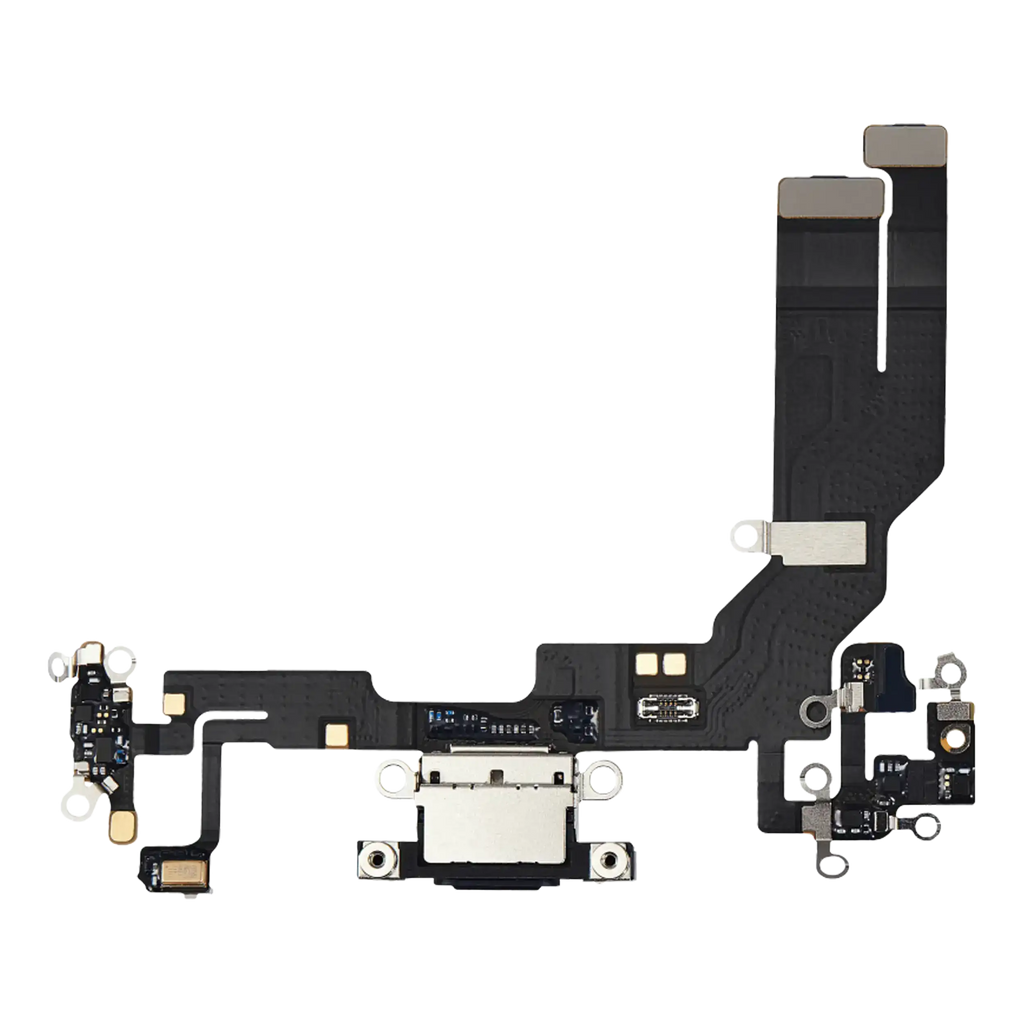 Charging Port Flex Cable with PCB for iPhone 16e (Original OEM) (Black)