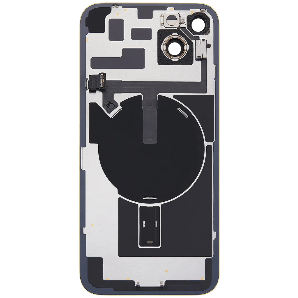 Backcover mit MagSafe Magnet & NFC & Blitz-Flexkabel für iPhone 14 Plus (gebrauchter OEM-Ausbau, Qualität B) (Gelb)