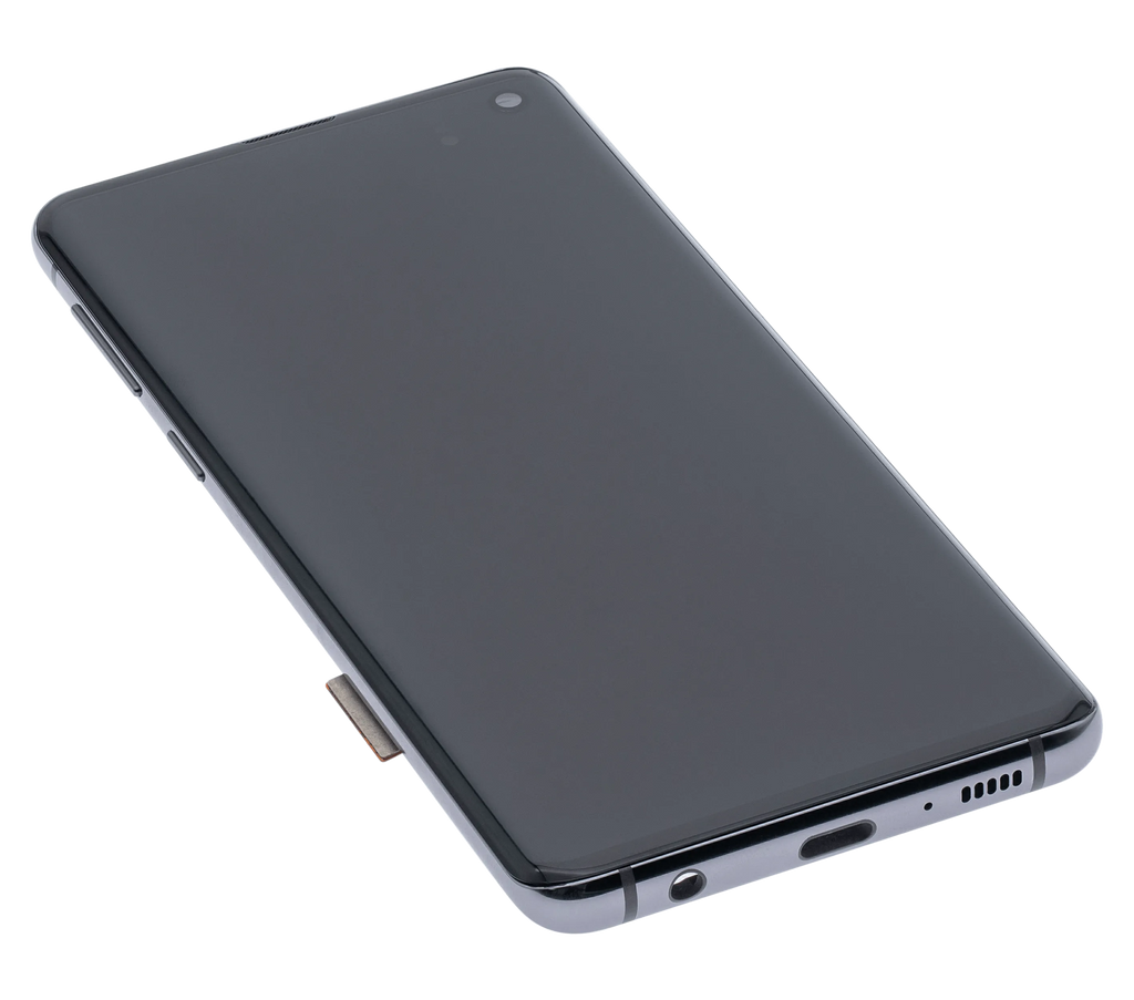 OLED-Display mit Rahmen für Samsung Galaxy S10 (Aftermarket Plus) (Prism / Ceramic Black)