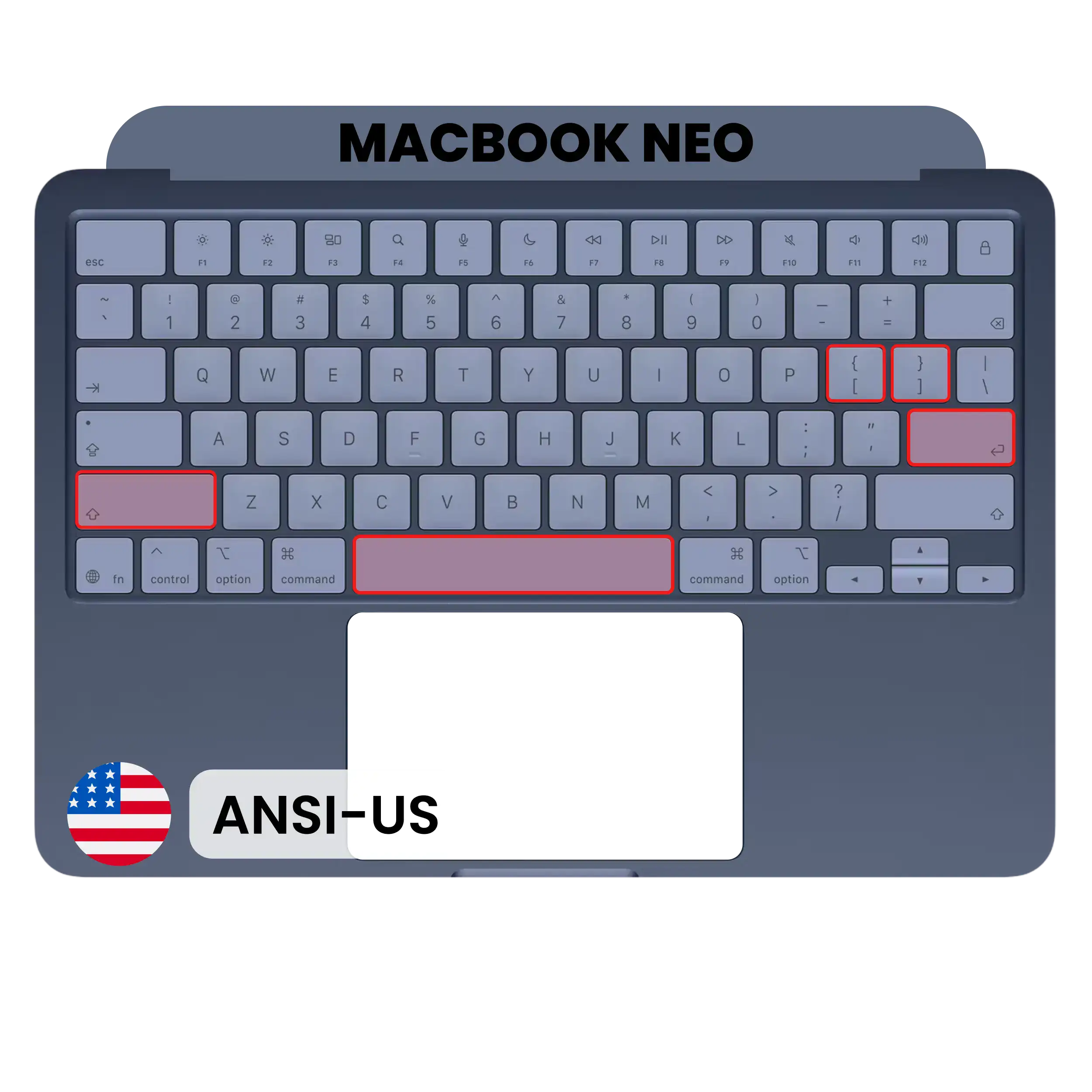 Top Case mit Keyboard (ANSI US) für MacBook Neo (Original OEM) (Indigo)
