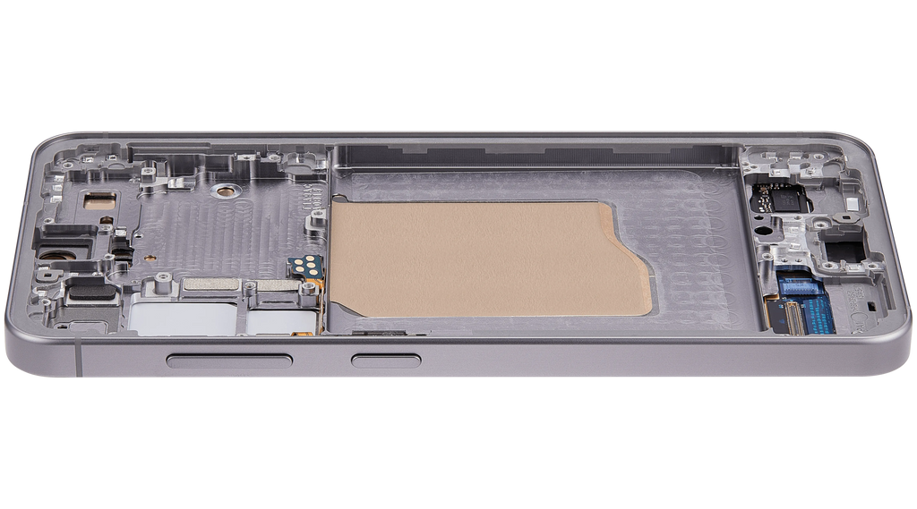 OLED-Display mit Rahmen für Samsung Galaxy S25 5G (US & International) (Aftermarket Plus) (Silver Shadow)