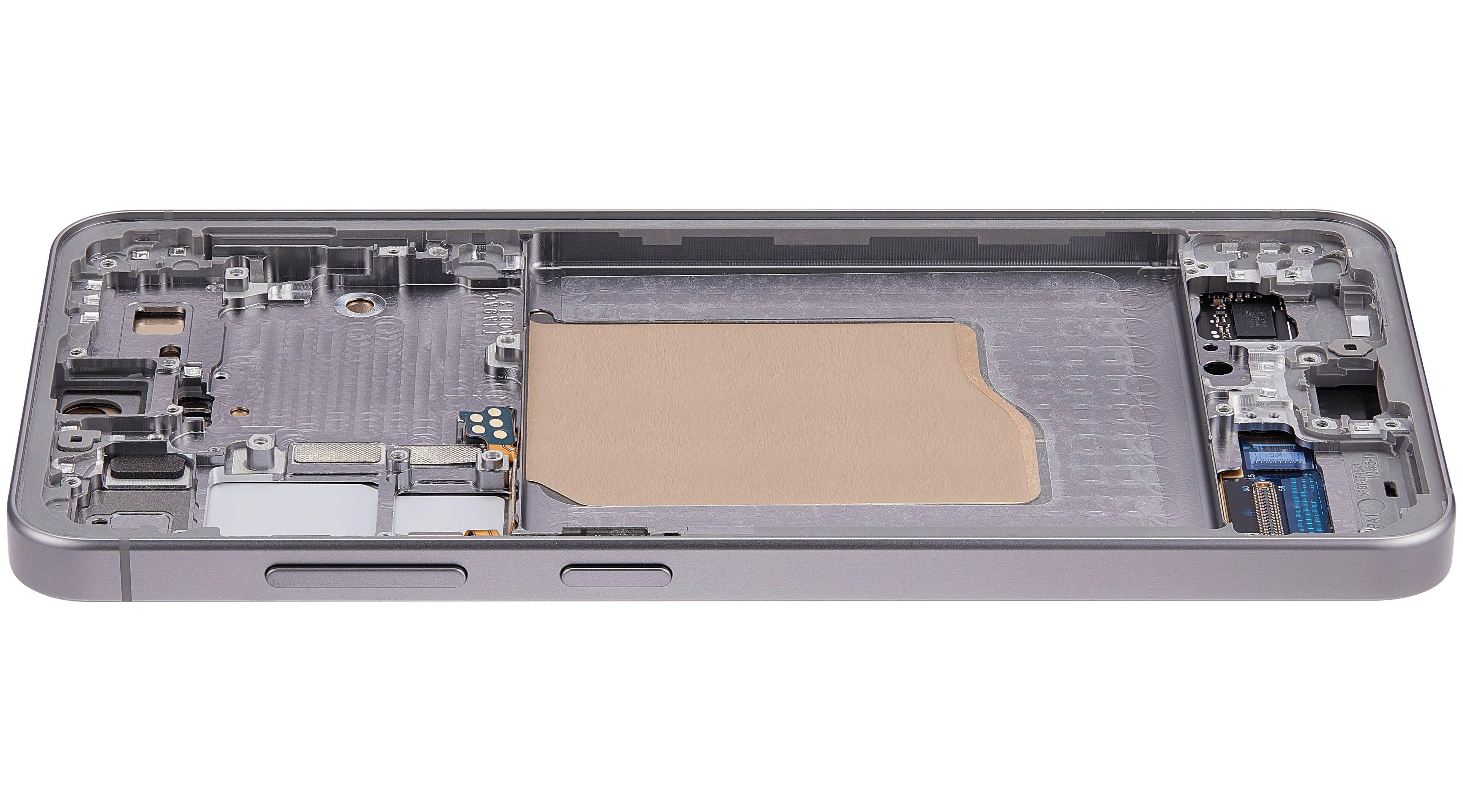 OLED-Display mit Rahmen für Samsung Galaxy S25 5G (US & International) (Aftermarket Plus) (Silver Shadow)