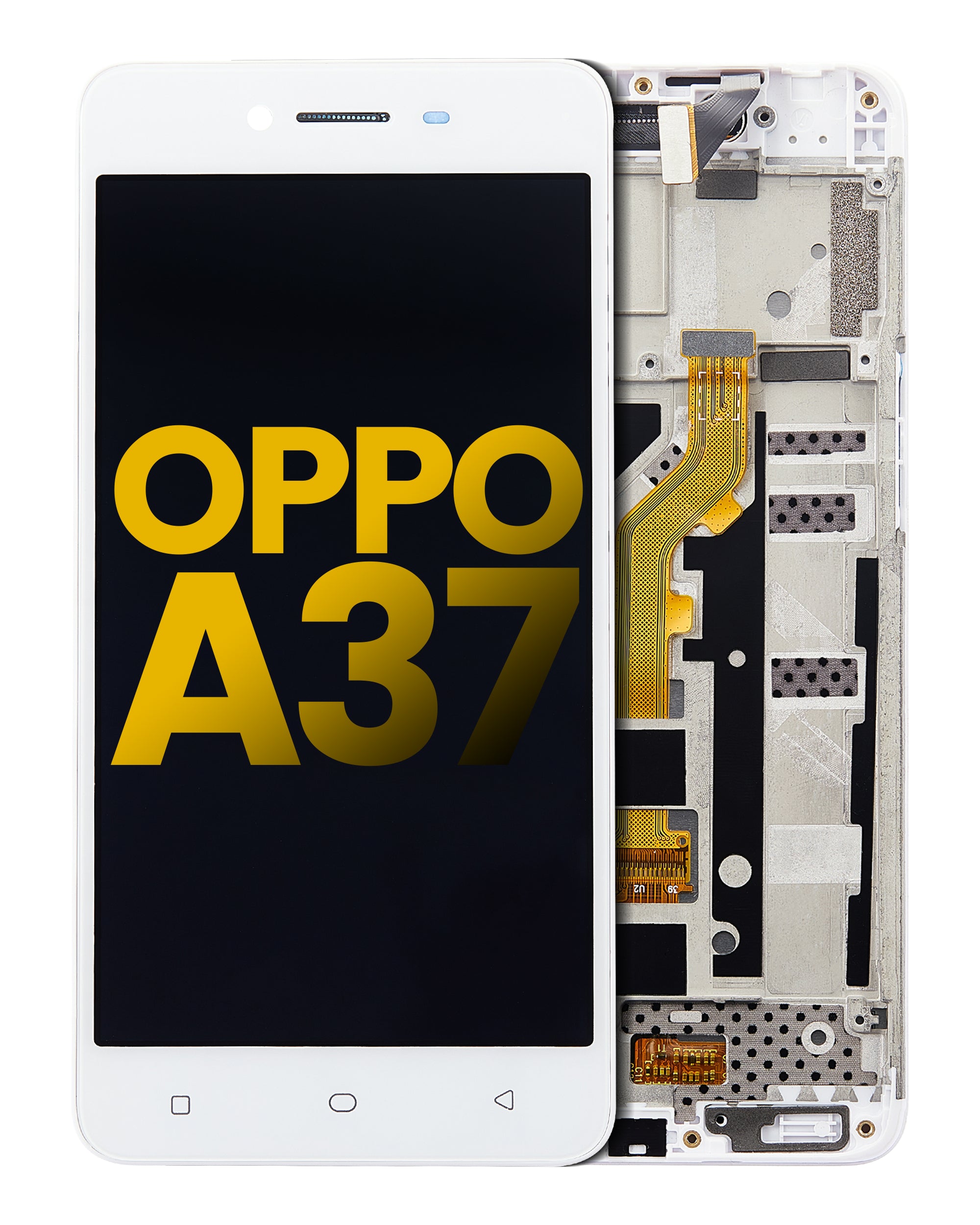 LCD Display with Frame for OPPO A37 (Refurbished) (White)
