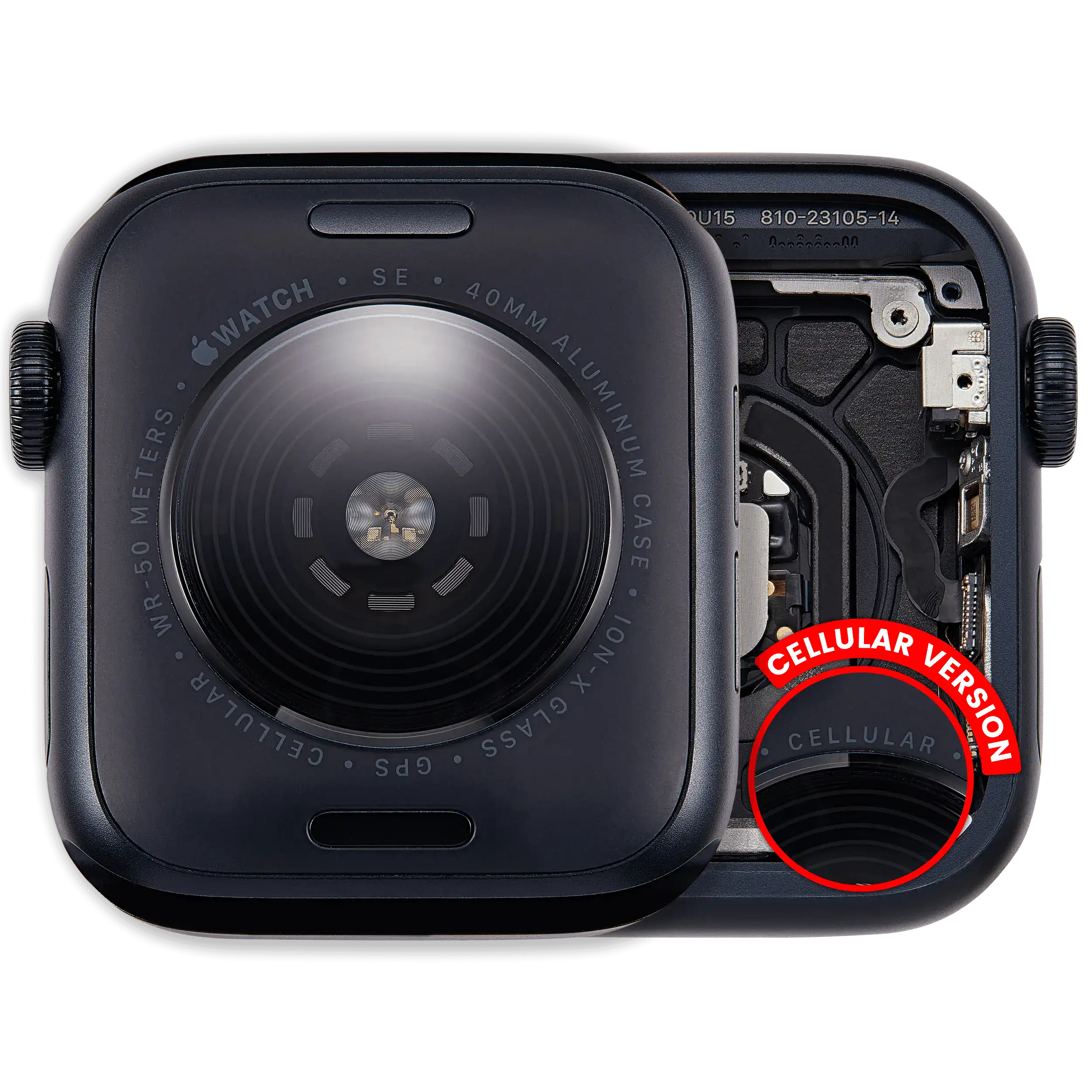 Backcover/Rahmen für Watch Series SE 3rd (40MM) (gebrauchter OEM-Ausbau, Qualität A) (Cellular Version) (Aluminum / Midnight)