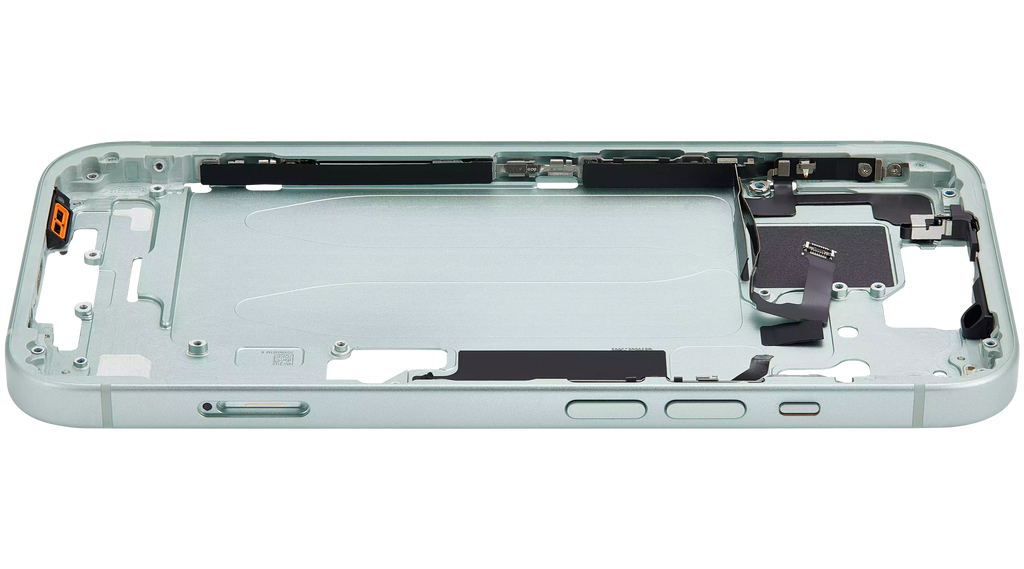 Midframe/Rahmen mit Small Parts für iPhone 15 (EU / Global Version) (gebrauchter OEM-Ausbau, Qualität A) (Grün)