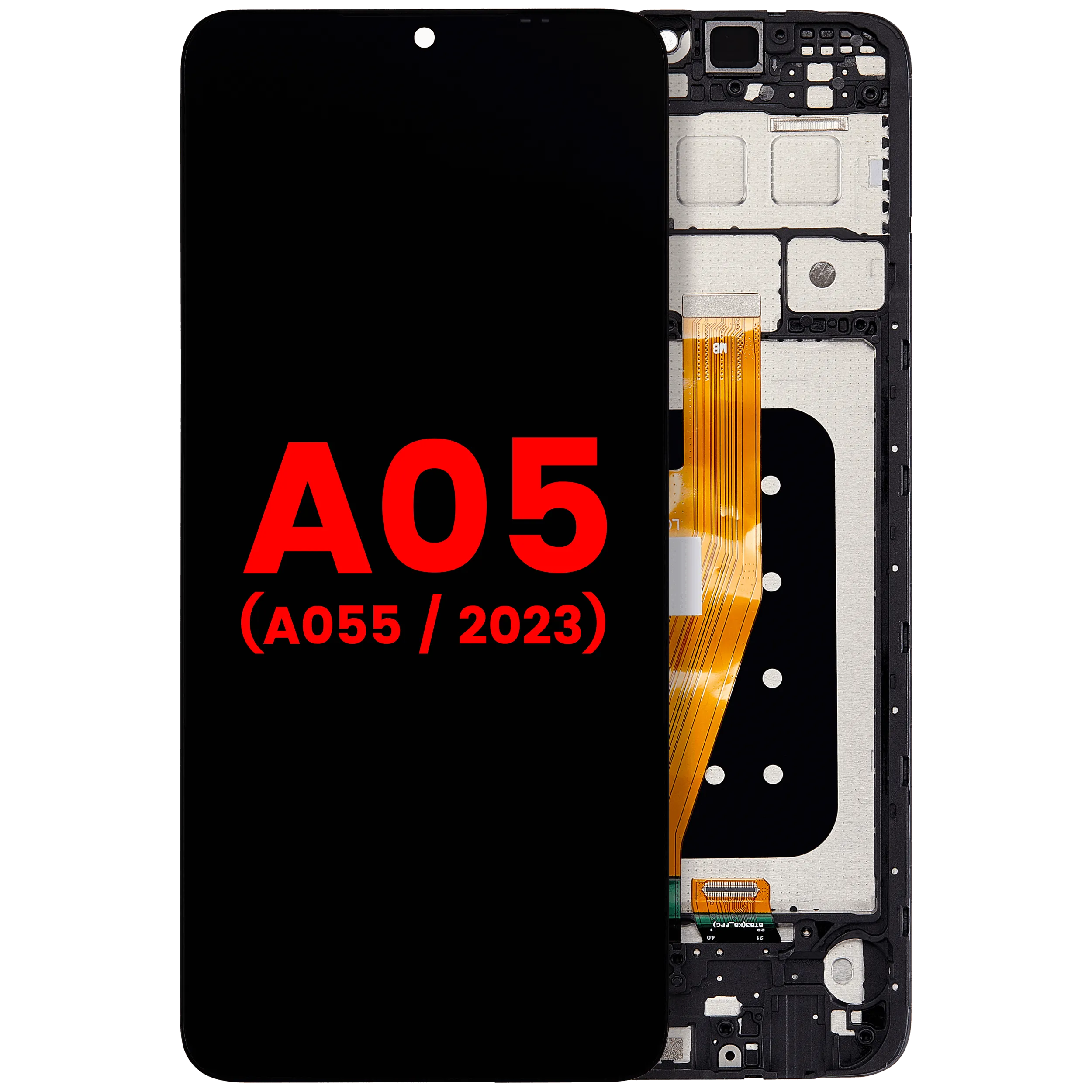 LCD-Display mit Rahmen für Samsung Galaxy A05 (A055 / 2023) (Aftermarket Plus) (Alle Farben)